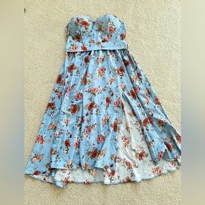 SHEIN Curve Strapless Floral Dress